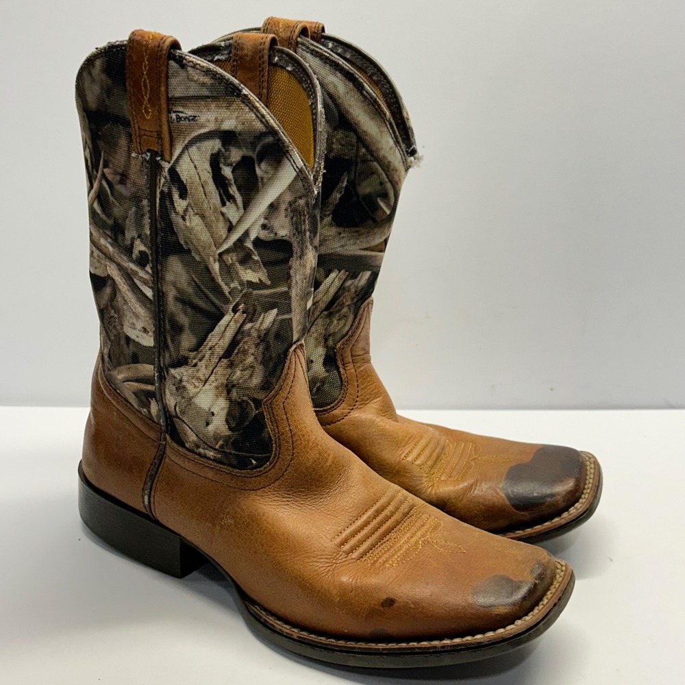 Ariat‎ Sport Western Boots Brown Camo Youth 5 Square Toe RealTree 10015389